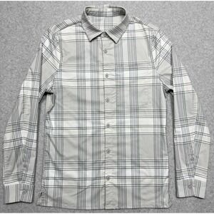 Lululemon Shirt Mens Extra Small XS Gray‎ Plaid Masons Peak Long Sleeve Stretch